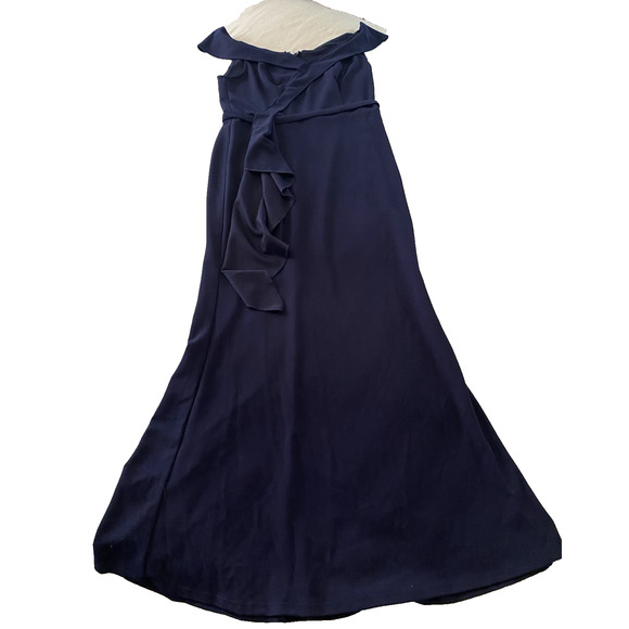 NWT Alisa Pan Dress Womens Extra-Large Navy On or Off Shoulder Formal Maxi Dress - Picture 3 of 16